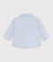 Babies' long-sleeved stripy cotton shirt blue/blue