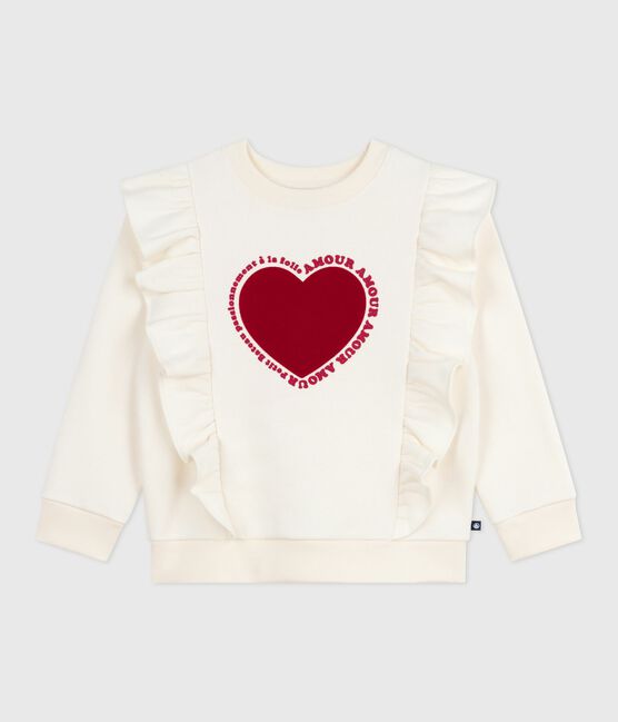 Children's printed cotton sweatshirt MILK Ecru
