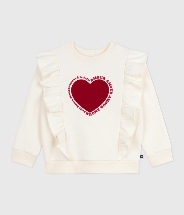 Children's printed cotton sweatshirt Ecru