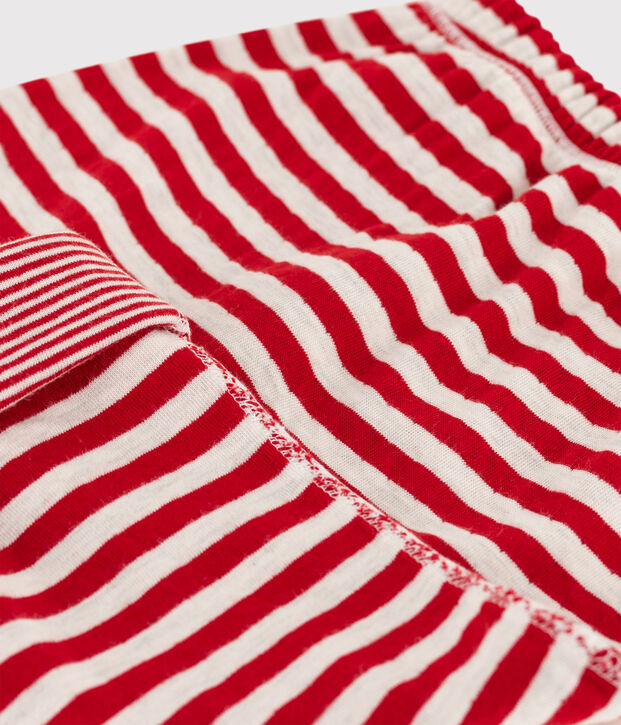Babies' Stripy Tube Knit Trousers red/beige