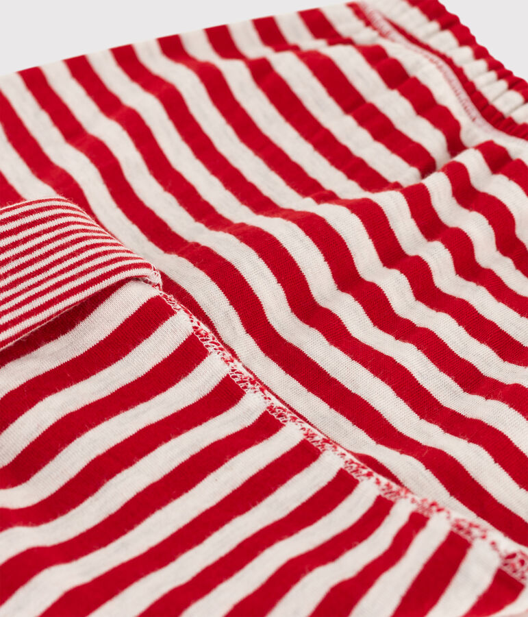Babies' Stripy Tube Knit Trousers red/beige