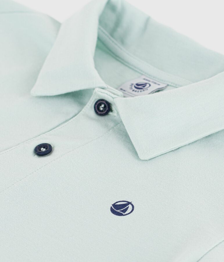Children's short-sleeved cotton polo shirt blue