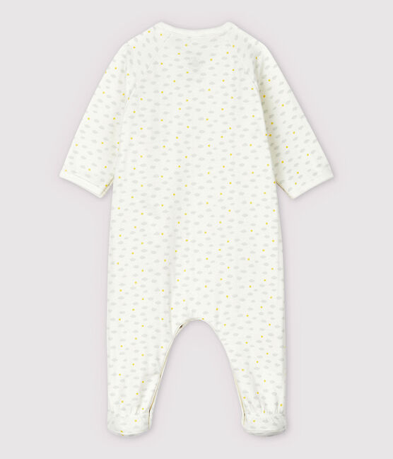 Organic Cotton Tube Knit Rabbit Sleepsuit MARSHMALLOW white/MULTICO white