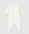 Organic Cotton Tube Knit Rabbit Sleepsuit MARSHMALLOW white/MULTICO white