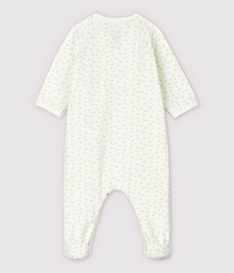 Organic Cotton Tube Knit Rabbit Sleepsuit white/multicolor