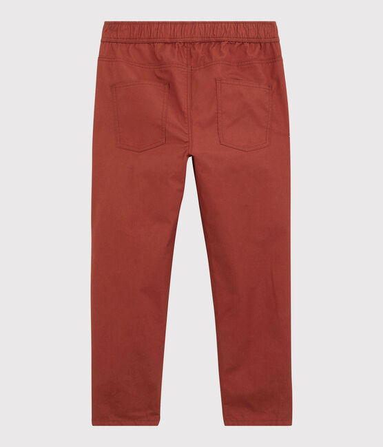 Boys' Regular Cotton Serge Trousers OMBRIE brown