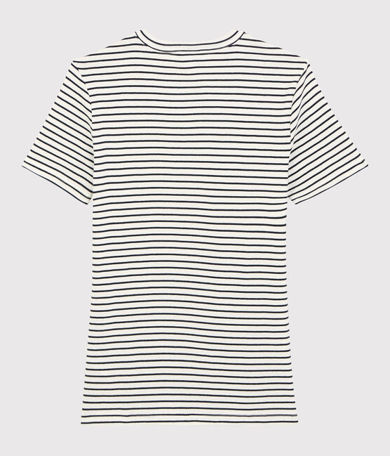 Women's Striped Cotton "Je t'aime" T-Shirt MARSHMALLOW white/SMOKING blue