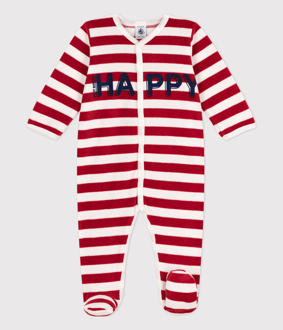 Babies' Velour Sleepsuit STOP /MARSHMALLOW