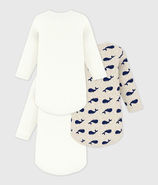 Babies' Long-Sleeved Cotton Whale Themed Bodysuits - 3-Pack variante 1