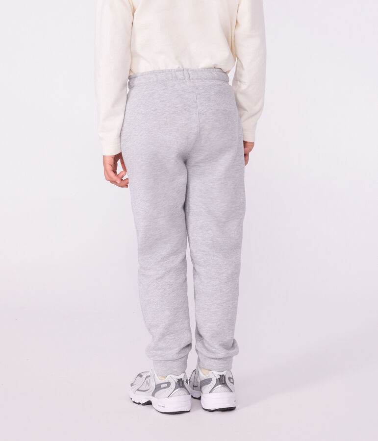 Children's plain cotton jogging bottoms FUMEE CHINE grey