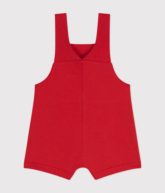Babies' Short Lightweight Fleece Dungarees AURORA red