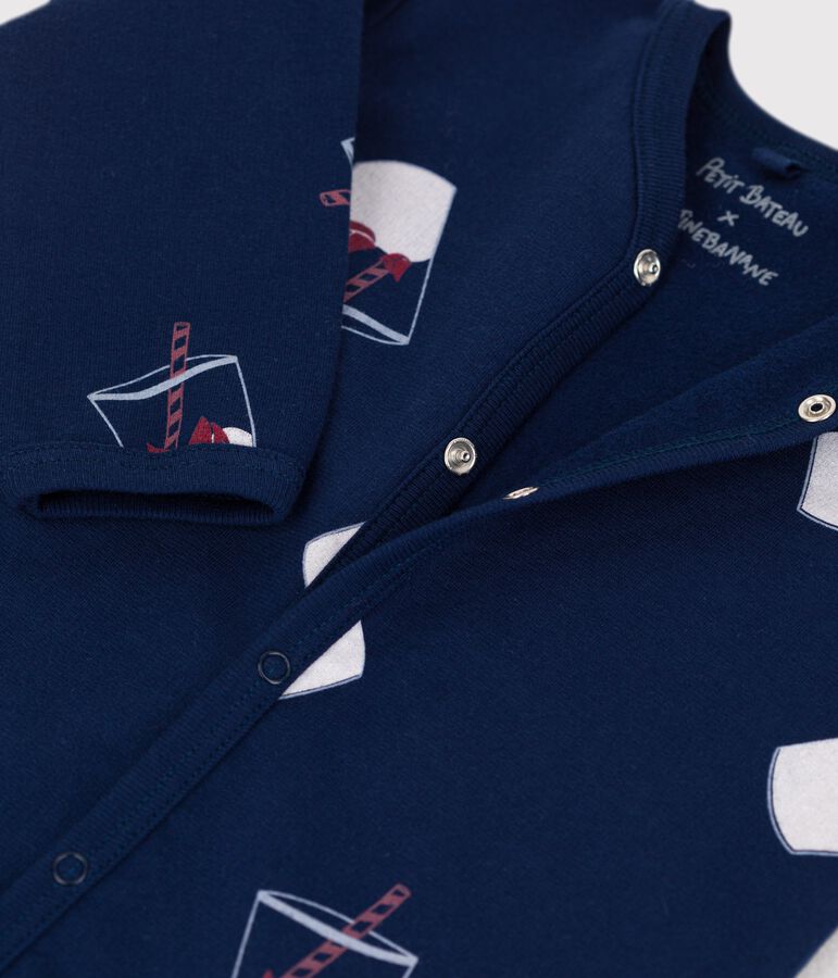 Babies' Organic Cotton Sleepsuit Tajinebanane x Petit Bateau blue/multicolor