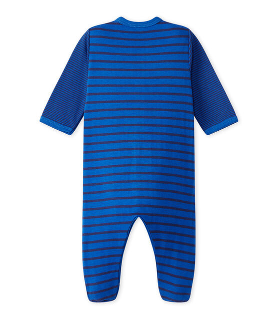 Baby boy's striped sleepsuit PERSE blue/CHALOUPE blue