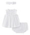 Baby girls' 3-piece set in poplin ECUME white