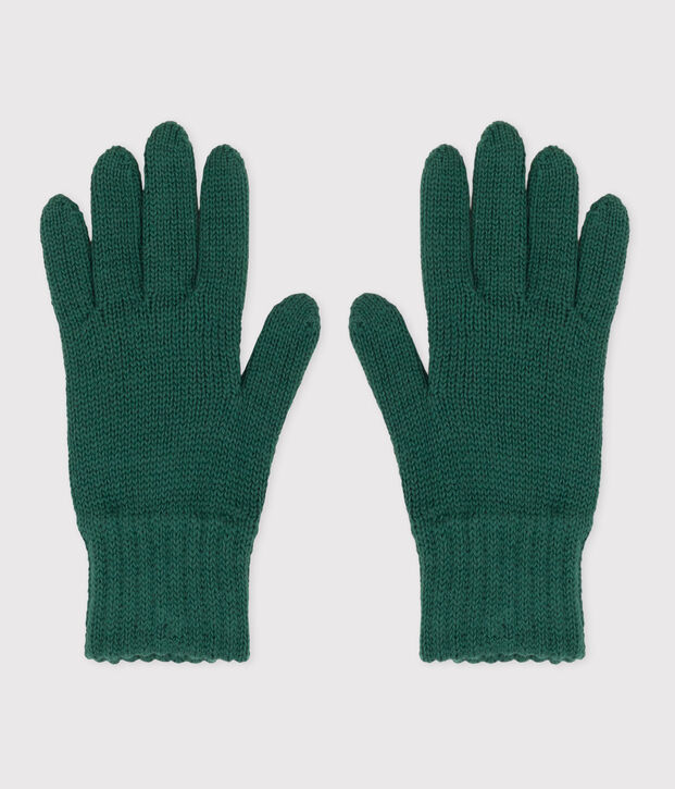 Children's knitted gloves green