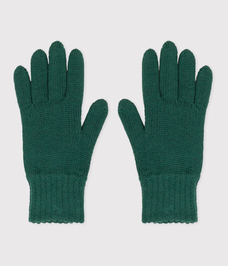Children's knitted gloves WILLOW green