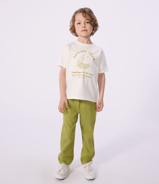 Children's short-sleeved cotton T-shirt white