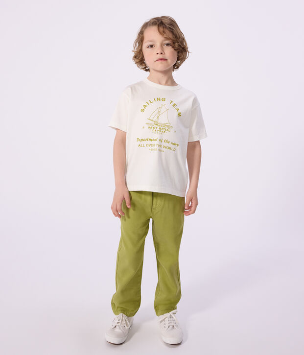 Children's short-sleeved cotton T-shirt white