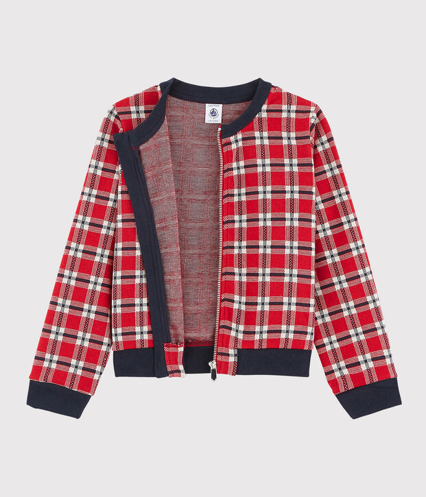 Girls' Checked Cardigan red/multicolor
