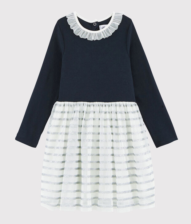 Girl's Long-sleeved Dress blue/multicolor