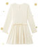 Girl's shiny dual fabric dress COQUILLE beige