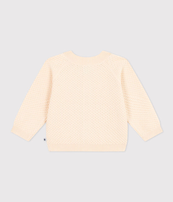 Babies' Knitted Cotton Cardigan AVALANCHE Ecru