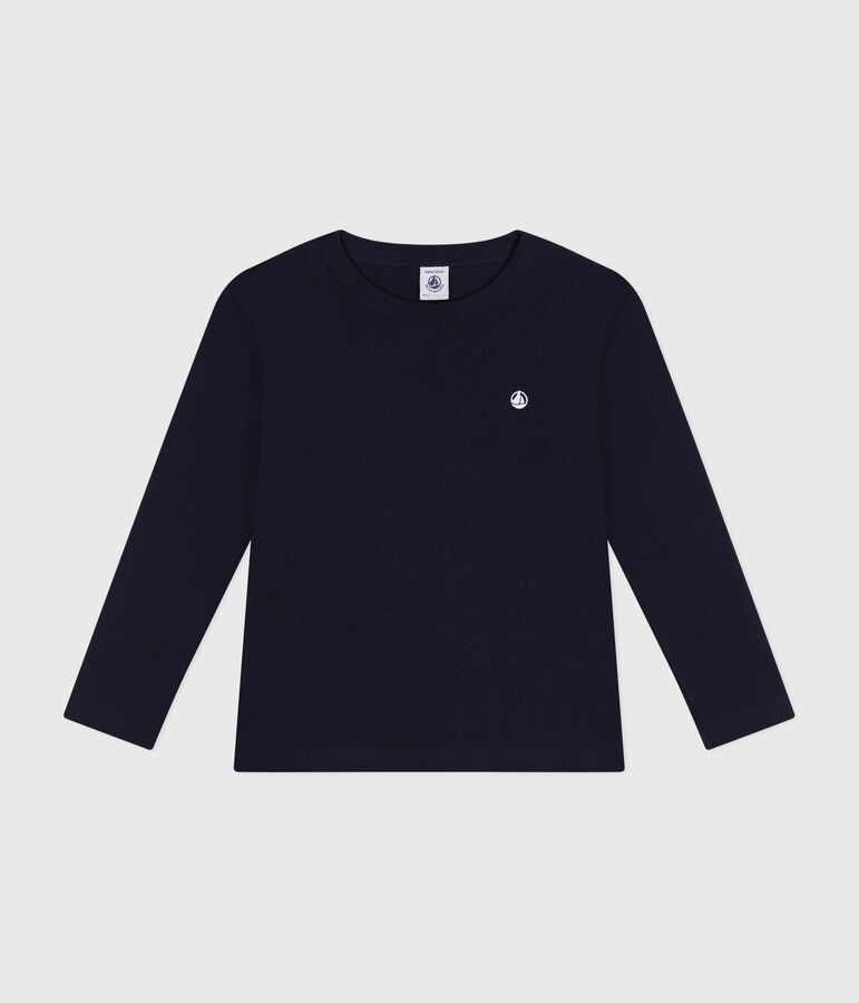 Children's long-sleeved rib knit unisex t-shirt blue