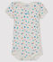 Baby boys-girls' short-sleeved bodysuit MARSHMALLOW white/MULTICO white