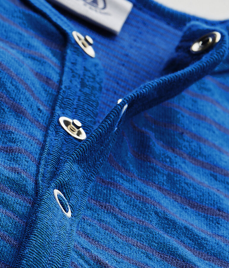 Baby boy's footless sleepsuit blue/blue