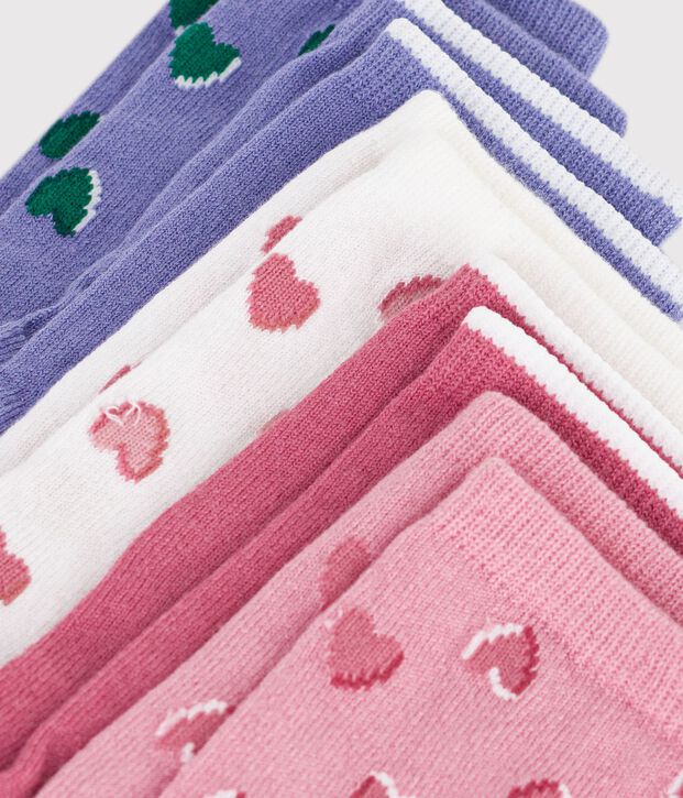 5 pairs of babies' cotton socks with a heart print multicolor