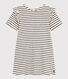 Girls' Stripy Short-Sleeved Cotton Dress