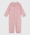 Babies' printed cotton jumpsuit/sleeping bag with a collar JOLI pink/MULTICO white