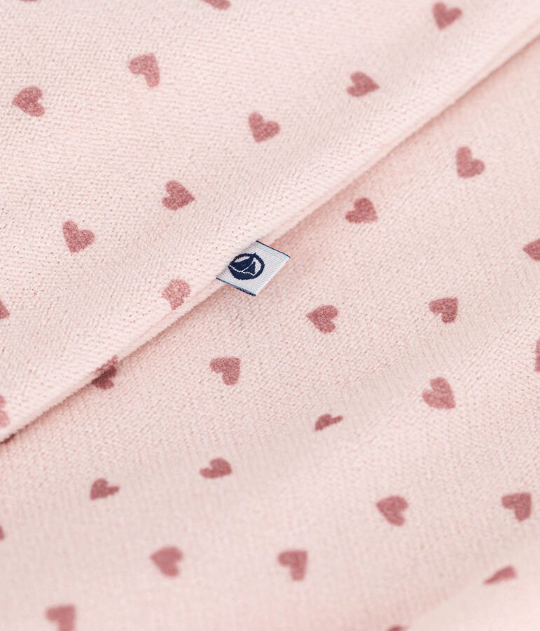 Babies' mini heart print velour bodyjamas pink/pink