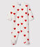 Baby Red Heart Ribbed Sleepsuit MARSHMALLOW white/TERKUIT red