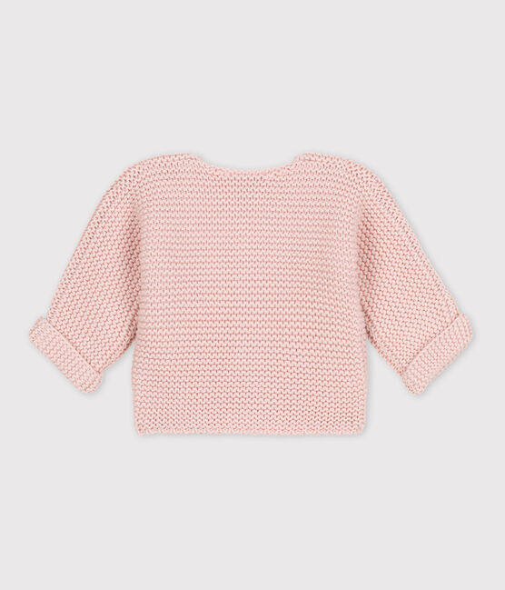 Babies' Moss Stitch Cotton Cardigan SALINE pink