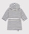 Children's Unisex Pinstriped Terry Bathrobe LAIT white/MEDIEVAL blue