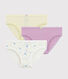 Girls' Cotton and Linen Blend Floral Knickers - 3-Pack