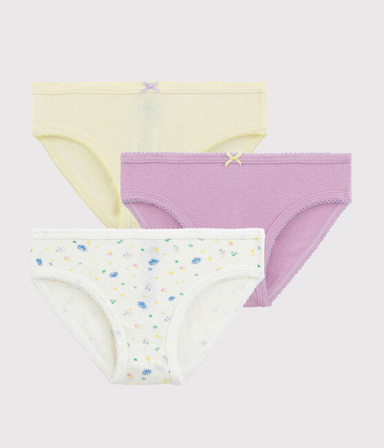 Girls' Cotton and Linen Blend Floral Knickers - 3-Pack variante 1
