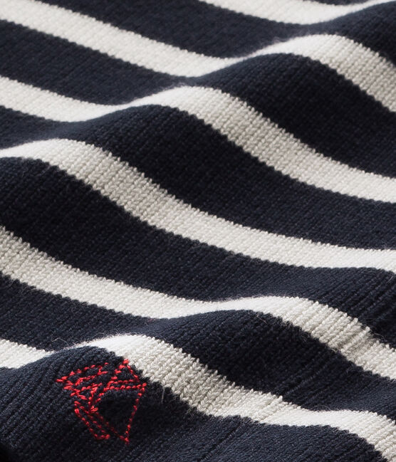 Boy's breton jumper SMOKING blue/LAIT white