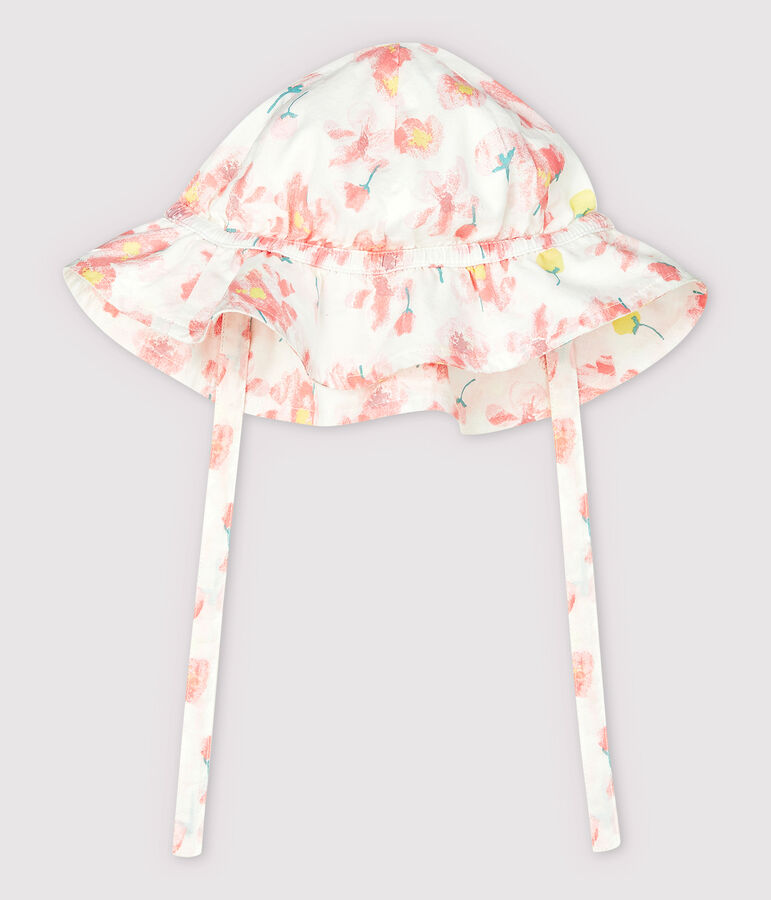 Baby Girls' Floral Print Poplin Floppy Hat white/multicolor