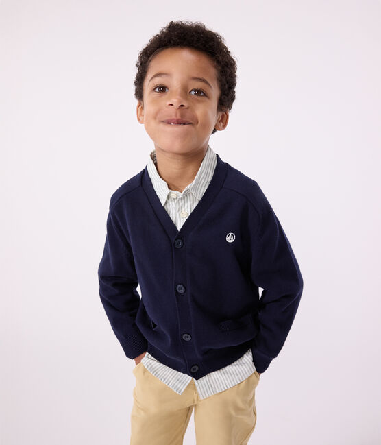 Boys' Cotton Cardigan SMOKING blue