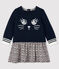 Baby girl's long-sleeved dress SMOKING blue/MARSHMALLOW white