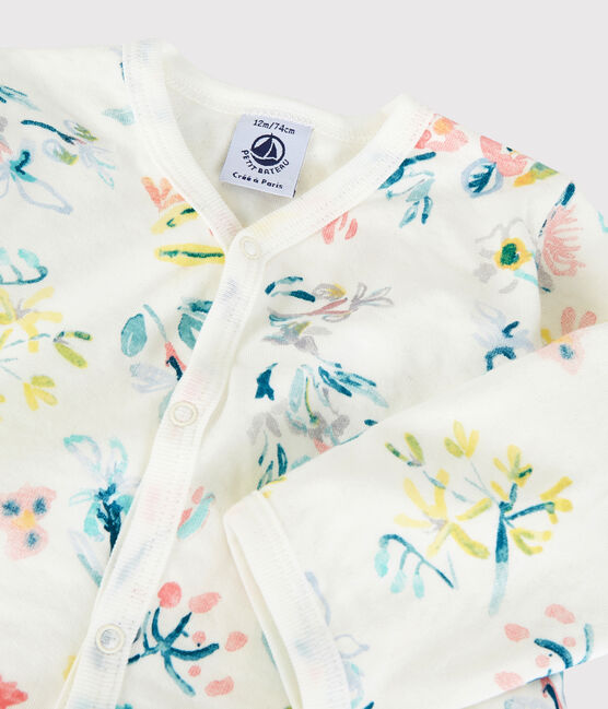 Baby Girls' Floral Tube Knit Sleepsuit MARSHMALLOW white/MULTICO white