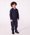 Children's plain cotton polo-style sweatshirt SMOKING blue