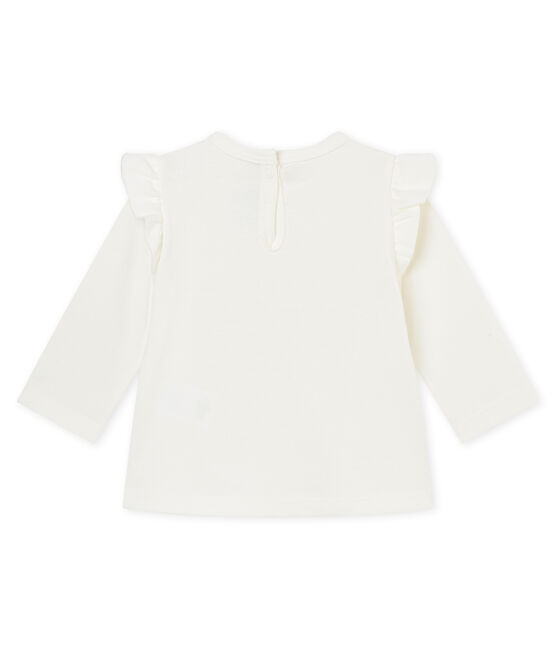 Baby girl's ruffled blouse MARSHMALLOW white