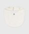 Newborn babies' printed cotton bib MARSHMALLOW white/MULTICO white