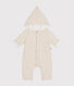 Babies' Quilted Cotton Hooded Jumpsuit
