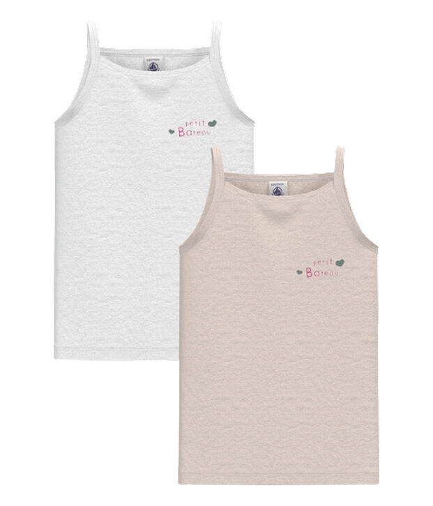 Lot de 2 chemises &agrave; bretelles en coton multicolor