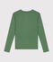 Women's plain rib knit long-sleeved Iconic T-shirt PALMERAIE green
