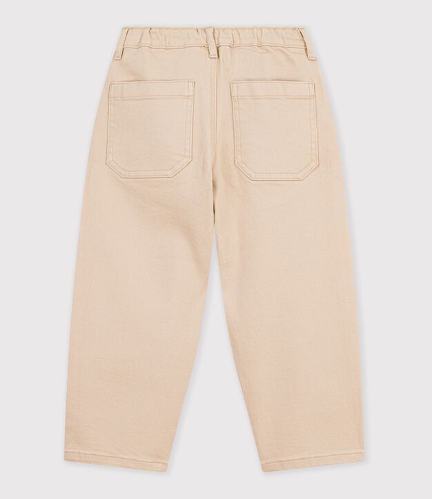 Children's 5-pocket denim trousers. beige